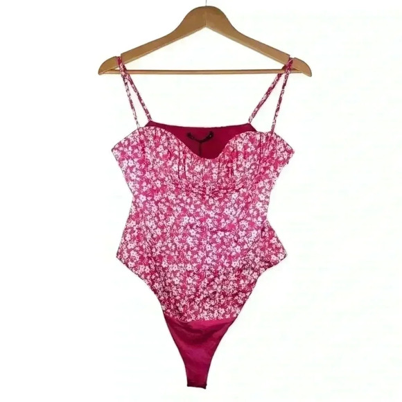Zara Floral Corset Bodysuit Size Medium - Picture 1 of 4